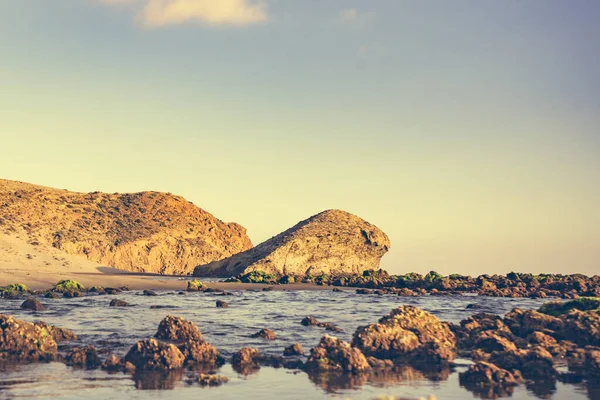 Plaża Monsul Krajobraz Przybrzeżny Park Przyrody Cabo Gata Nijar Prowincja — Zdjęcie stockowe