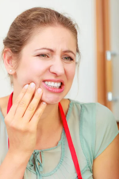 Mature Woman Female Suffering Toothache Tooth Pain — Stock Photo, Image