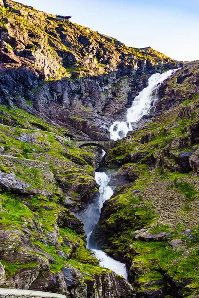 Trolls Path Trollstigen Мальовнича Гірська Дорога Норвегії Вид Платформу Над — стокове фото