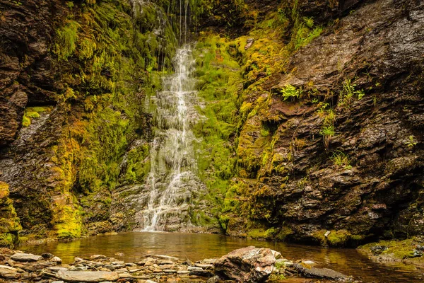 Kleiner Wasserfall Grünen Sommerbergen Norwegen — Stockfoto