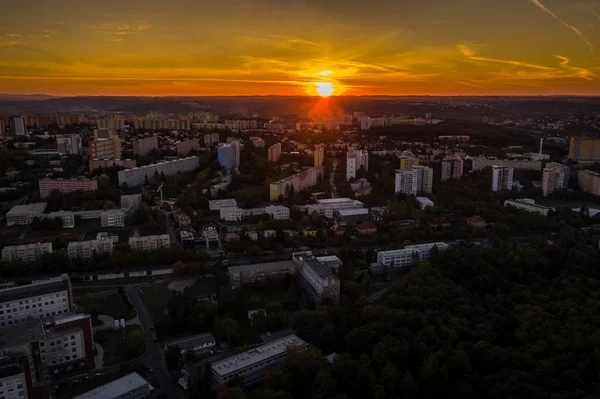 Night Stodlky Een Plaats Tsjechische Regio Praag Oorspronkelijk Een Dorp — Stockfoto