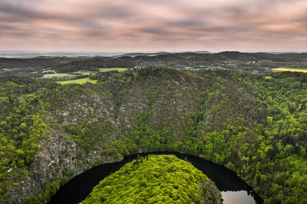 Rio Vltava Tem 430 Comprimento Drena Uma Área 090 Quadrados — Fotografia de Stock