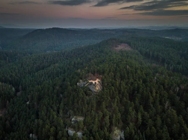 Leylek Görünüm Noktası Kayalık Bir Kalenin Ufak Kalıntıları Olan Metrelik — Stok fotoğraf