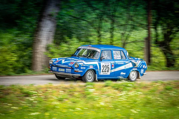 Rally Van Bohemen Een Van Rally Kampioenschappen Tsjechië Het Rijdt — Stockfoto