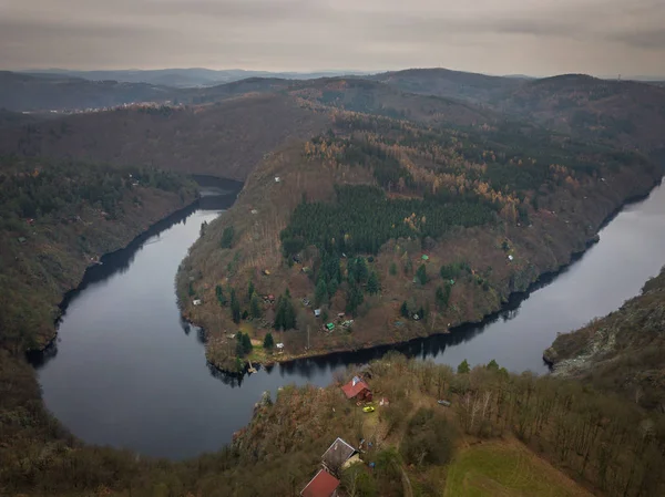 Rivière Vltava Longue 430 Kilomètres Draine Une Superficie 090 Kilomètres — Photo