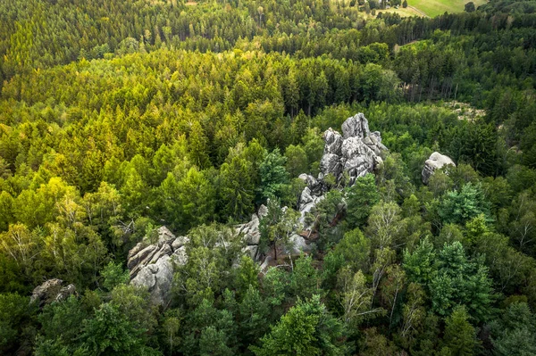 The Lusatian Mountains Protected Landscape Area is a protected area of 267 km2 established in 1976 to protect the diverse landscape of sandstone rock towns, the remnants of natural forests.