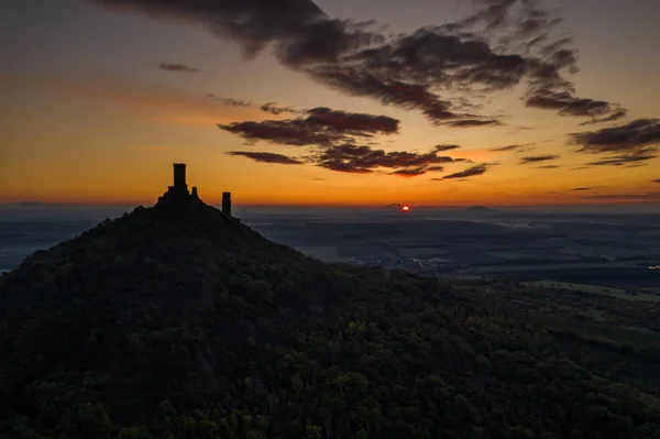 Hazmburk Est Sommet Montagneux Chaîne Ceske Stredohori République Tchèque Sommet — Photo