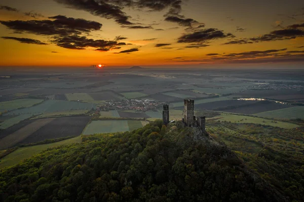 Hazmburk Een Bergtop Het Ceske Stredohori Gebergte Tsjechië Top Van — Stockfoto