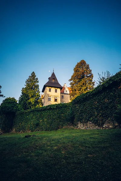 Zleby Chateau Castelo Aldeia Mesmo Nome Aproximadamente Leste Caslav Era — Fotografia de Stock