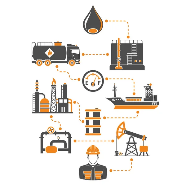 Oil Industry Infographics — Stock Vector