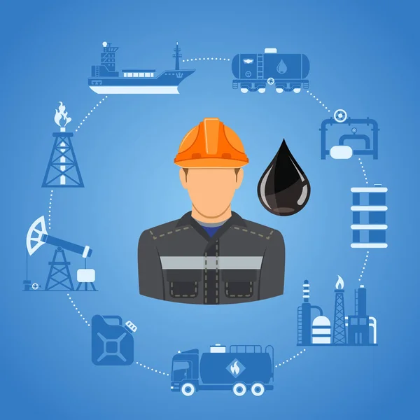 Oil Industry Infographics — Stock Vector