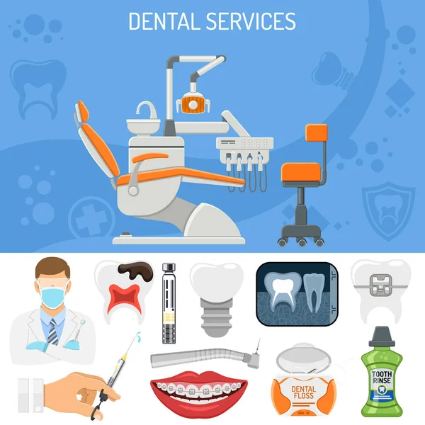 Баннер стоматологических услуг — стоковый вектор