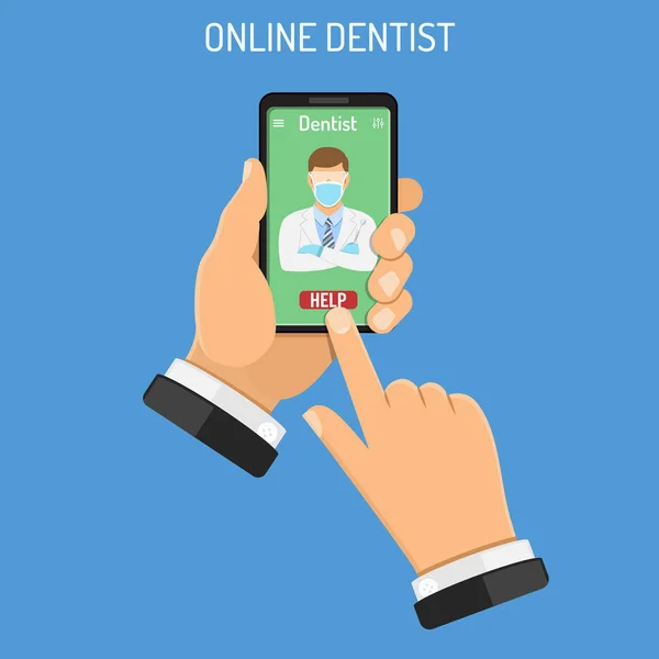 Conceito de Odontologia Online —  Vetores de Stock
