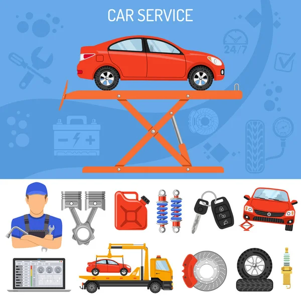 Auto-Service-Banner — Stockvektor