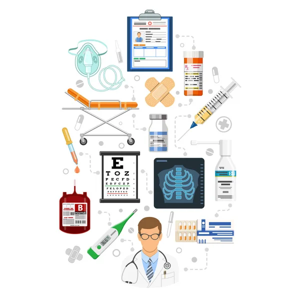 Infográficos de serviços médicos — Vetor de Stock