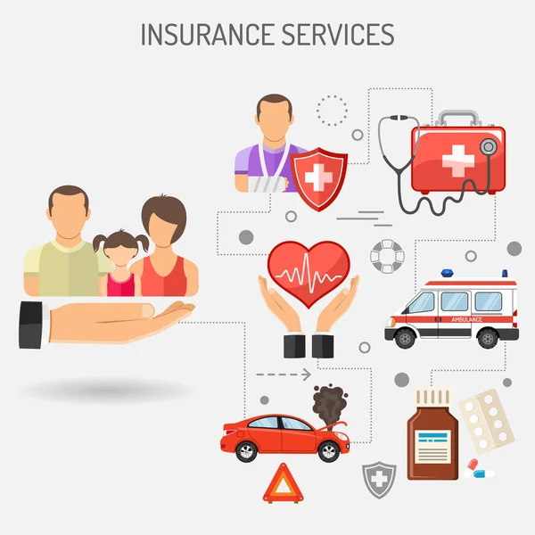 Banner de serviços de seguros — Vetor de Stock