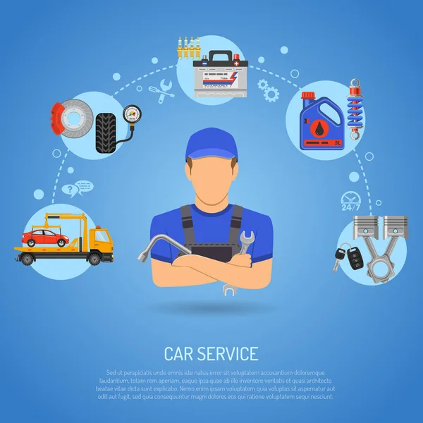 Car Service Concept — Stock Vector