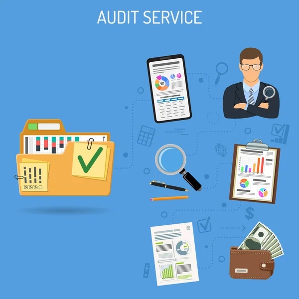 Auditing and Accounting Banner — Stock Vector