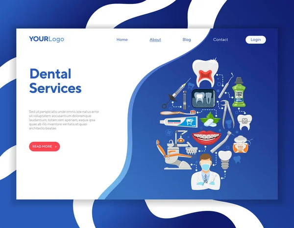 Infographie des services dentaires — Image vectorielle