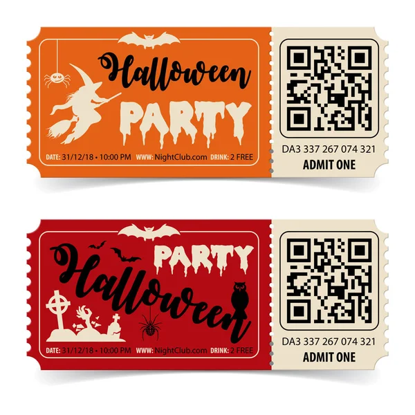 Happy Halloween Party Tickets — Stock Vector