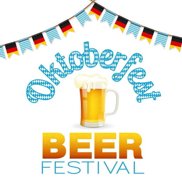 Cartel del festival de cerveza oktoberfest — Vector de stock