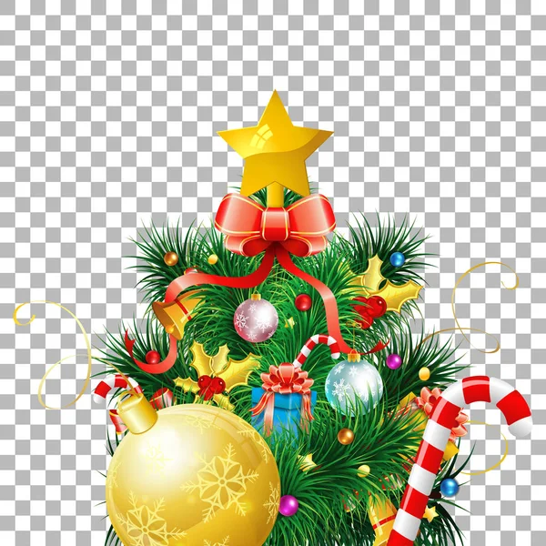 Vánoční stromek s hračkami — Stockový vektor