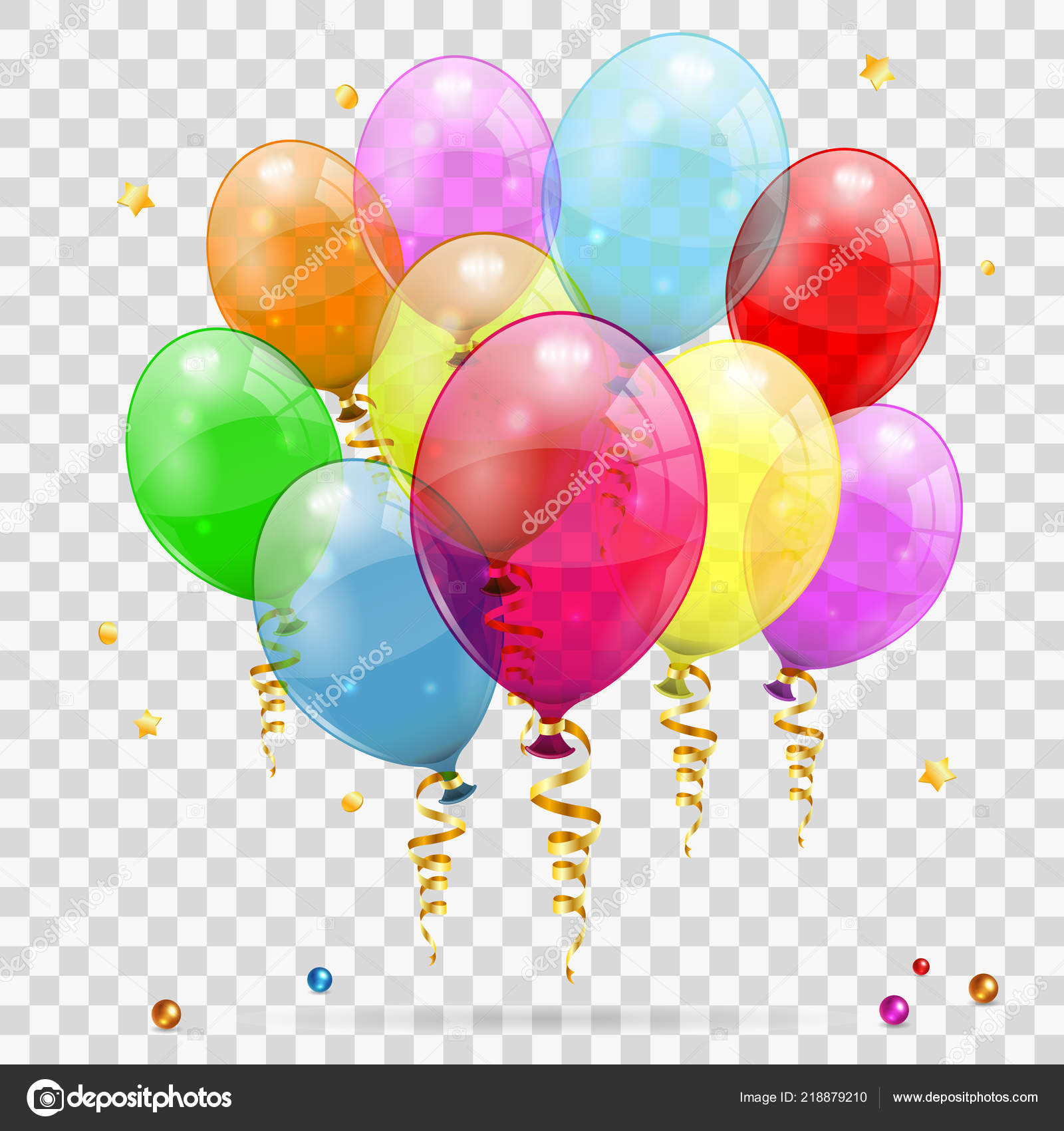 Golden Streamer Golden Streamer Balloons And Confetti Stock