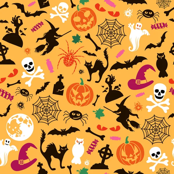 Seamless Halloween Pattern — Stock Vector