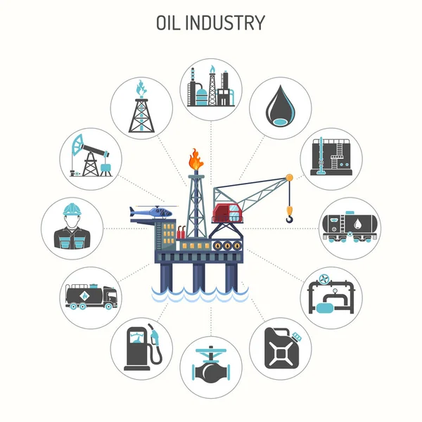 Concepto de industria petrolera — Vector de stock