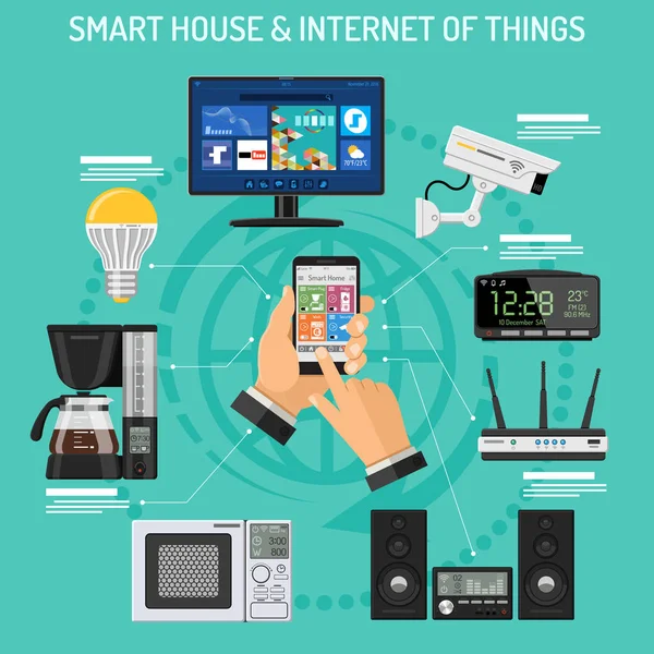 Smart House e internet delle cose — Vettoriale Stock