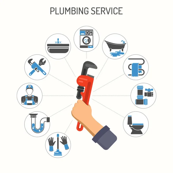 Plumbing Service Infographics — Stock Vector