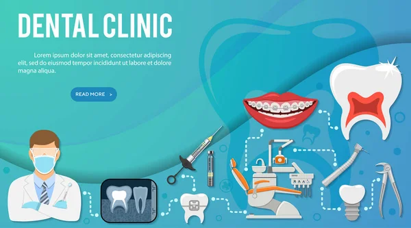 Инфографика стоматологической клиники — стоковый вектор