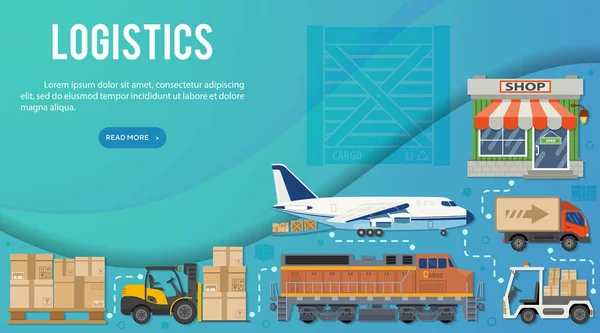 Yük taşıma ve lojistik afiş Infographics — Stok Vektör