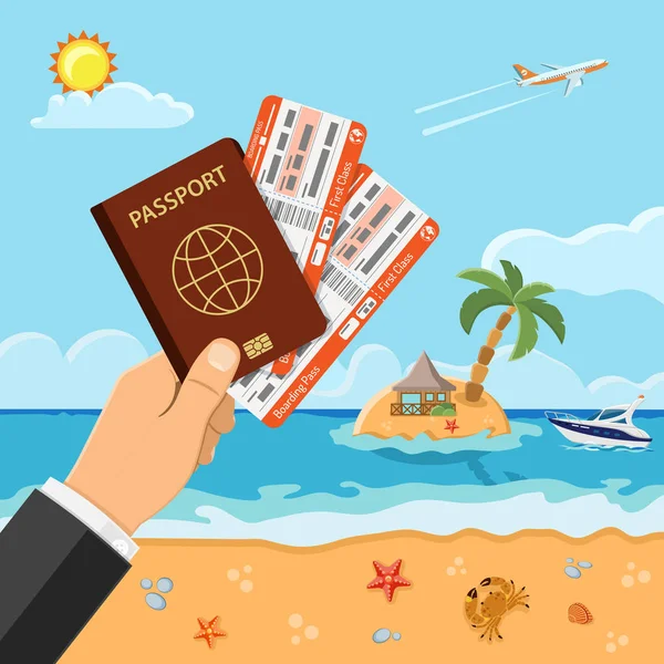 Tatil seyahat ve yaz konsepti — Stok Vektör
