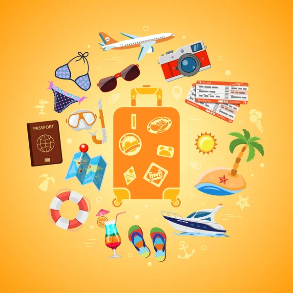 Voyage vacances et concept d'été — Image vectorielle