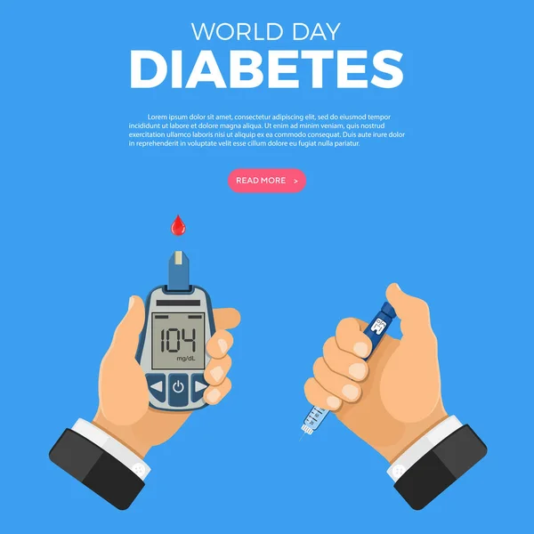 世界糖尿病デーコンセプト — ストックベクタ