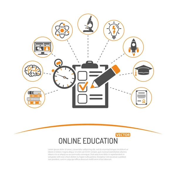 Konsep Pendidikan Online - Stok Vektor