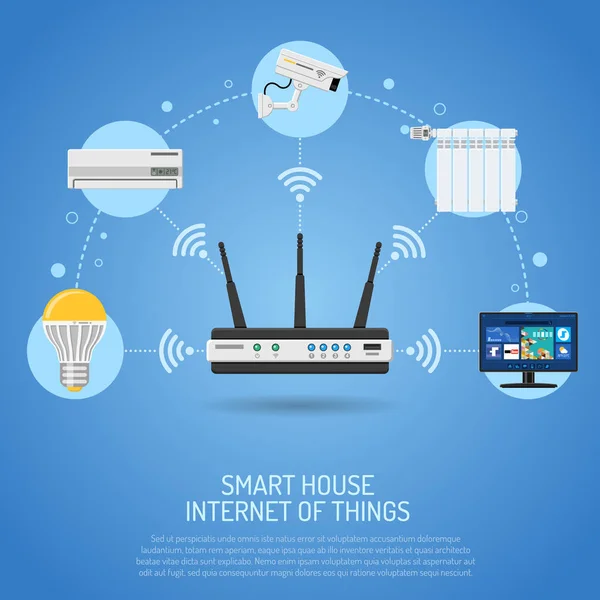 Smart House and internet of things — Stock Vector