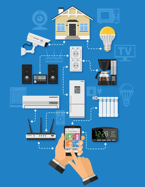 Casa inteligente e internet de las cosas — Archivo Imágenes Vectoriales