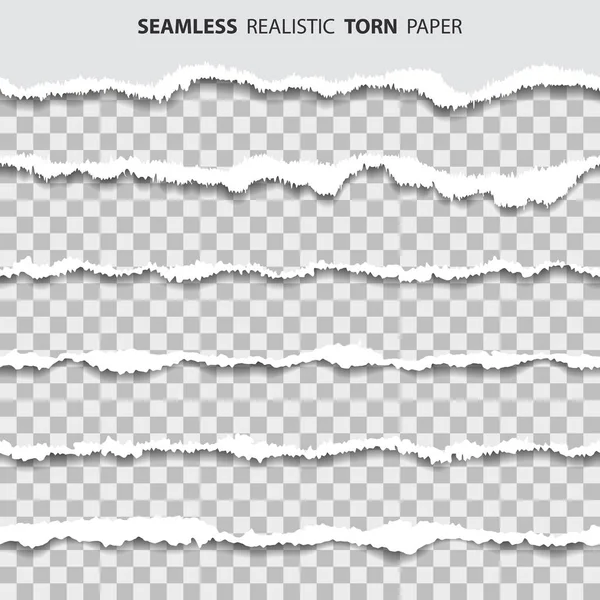 紙の上のシームレスな破れた穴を設定します。 — ストックベクタ
