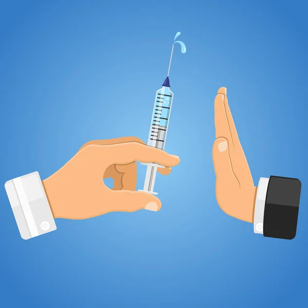 Denegación del concepto de vacunación — Vector de stock