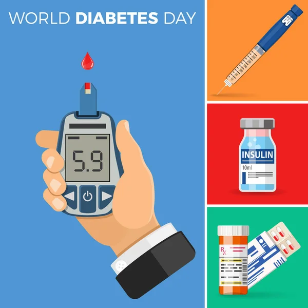 Världs diabetes dagen konceptet — Stock vektor