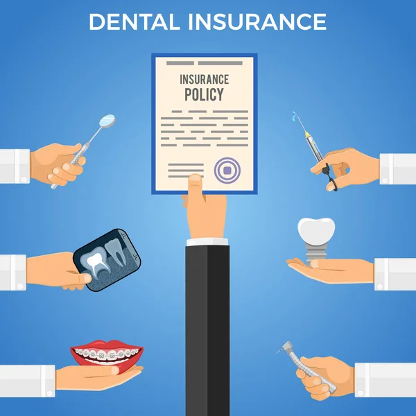 Dental försäkringstjänster koncept — Stock vektor