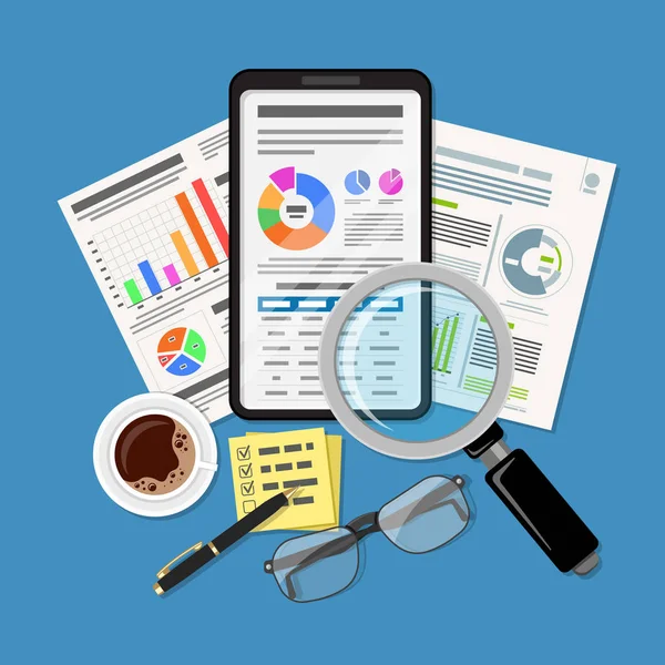 Análise de Negócios Auditing Research — Vetor de Stock