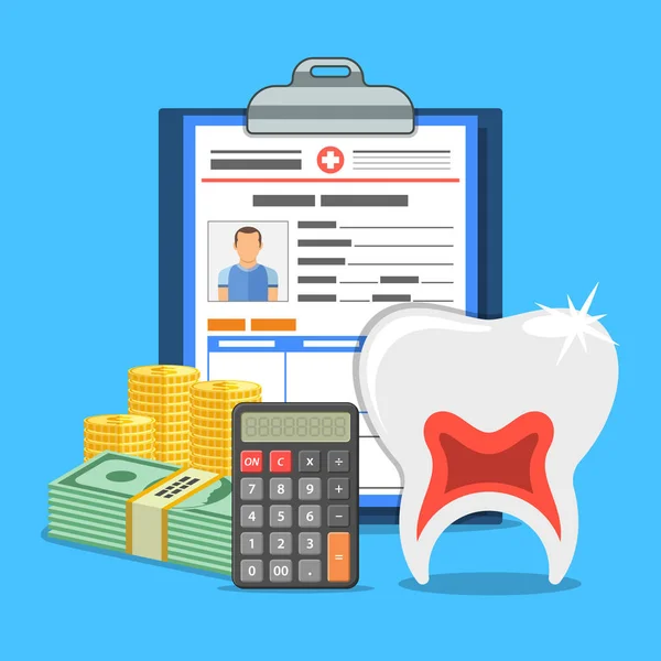 Концепція стоматологічного страхування послуги — стоковий вектор