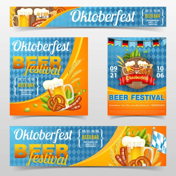 Oktoberfest ölfestival affisch banner — Stock vektor