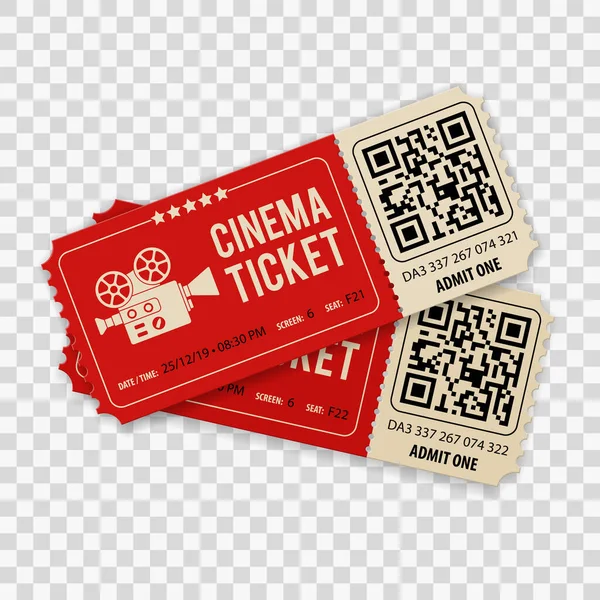 Establecer entradas de cine — Vector de stock