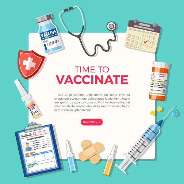 Vaccinationskoncept Banner — Stock vektor