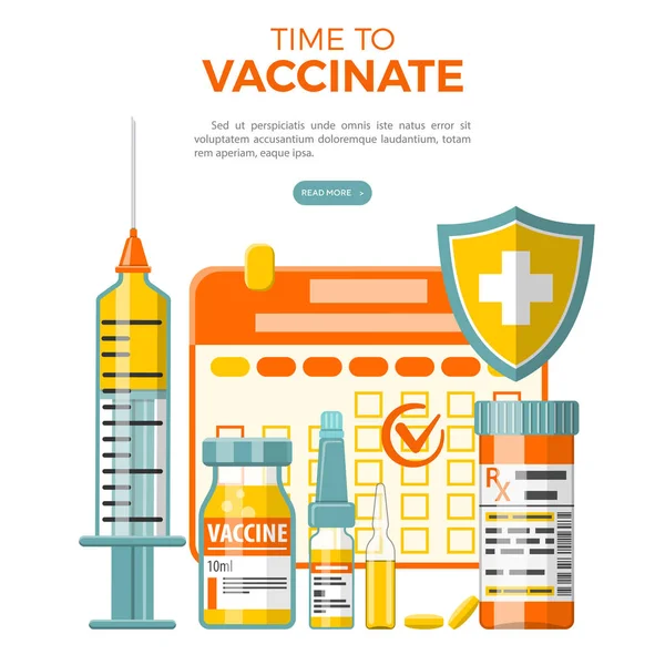 Vaccinationskoncept Banner — Stock vektor