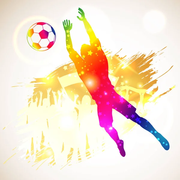 Silueta jugador de fútbol — Vector de stock